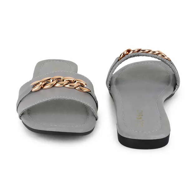 Grey_Synthetic_Flat_Slides_For_Women