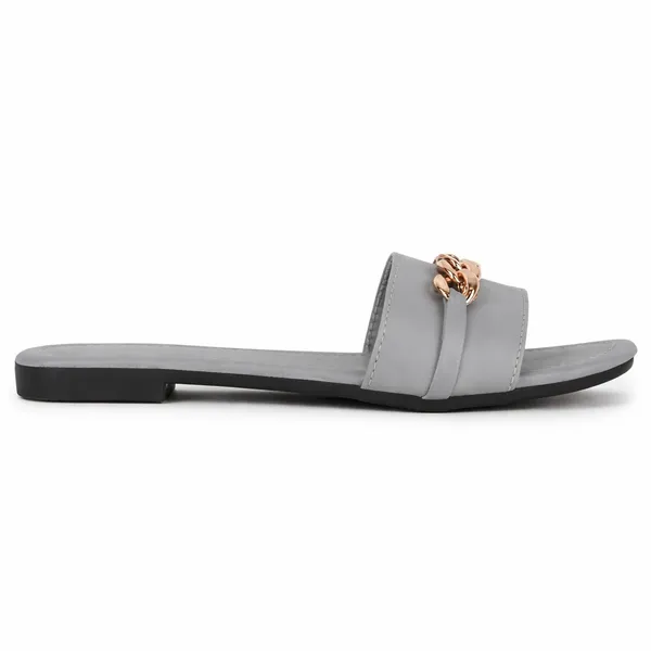 Grey_Synthetic_Flat_Slides_For_Women