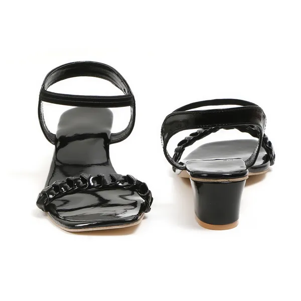 Black_Glossy_Block_Heel_Sandals_For_Women