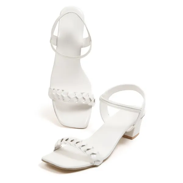 White_Block_Heel_Ankle_Strap_Sandals_For_Women