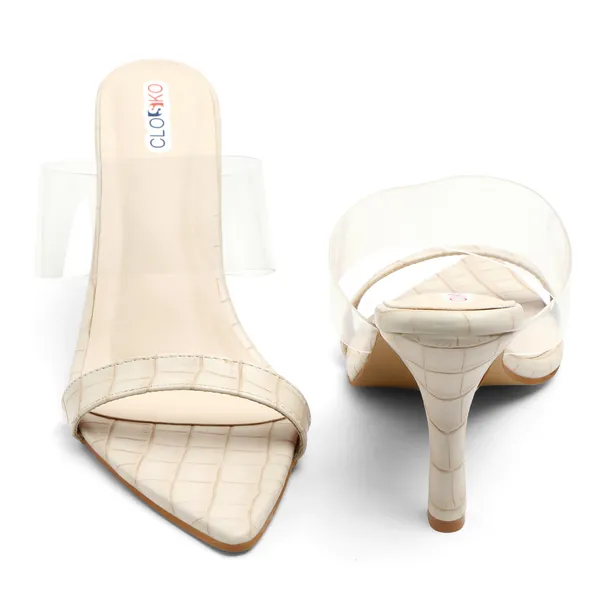 Cream_Pointed_Toe_Heeled_Mule_For_Women