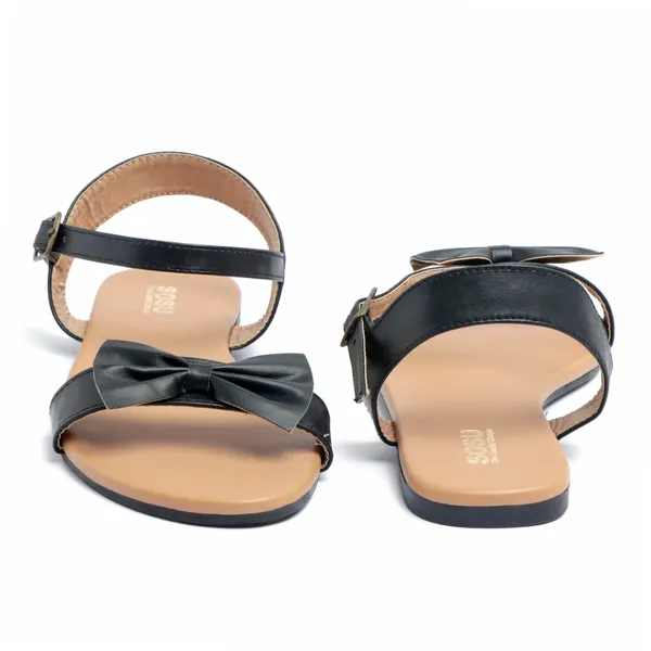Black_Bow_Flat_Sandals_For_Women