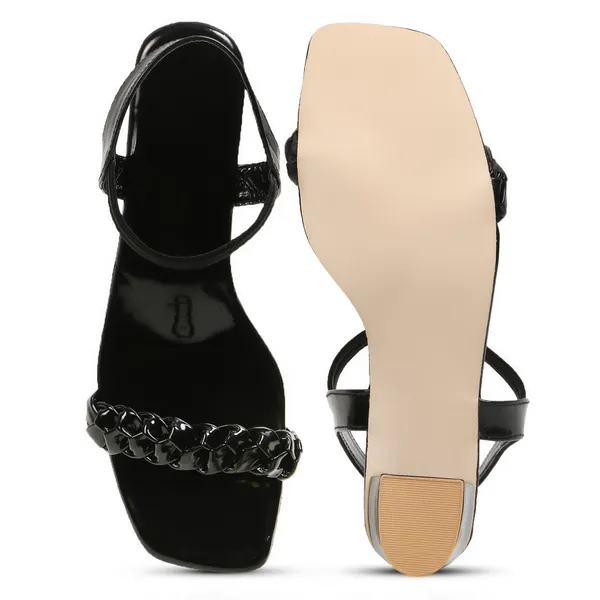 Black_Glossy_Block_Heel_Sandals_For_Women