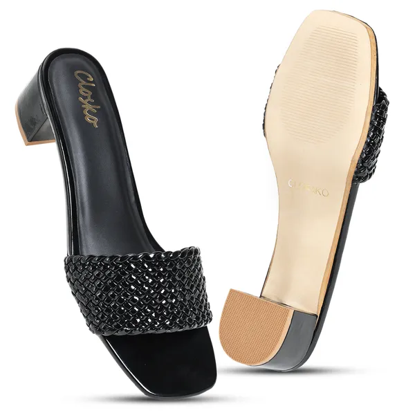 Black_Woven_Block_Heel_Sandals_For_Women