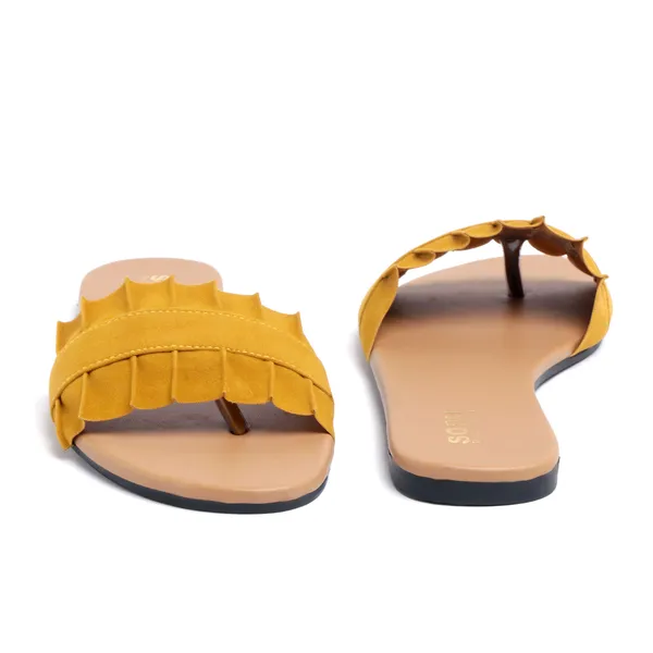 Yellow_Synthetic_Flat_Slides_For_Women
