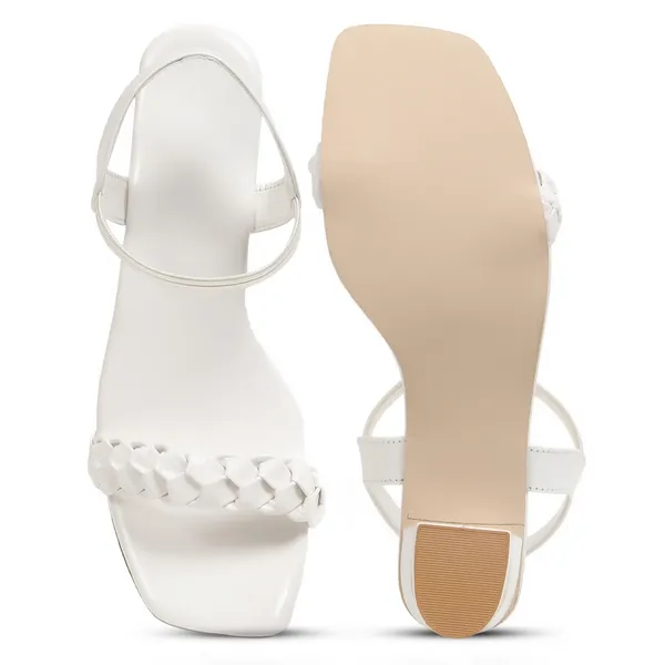 White_Block_Heel_Ankle_Strap_Sandals_For_Women