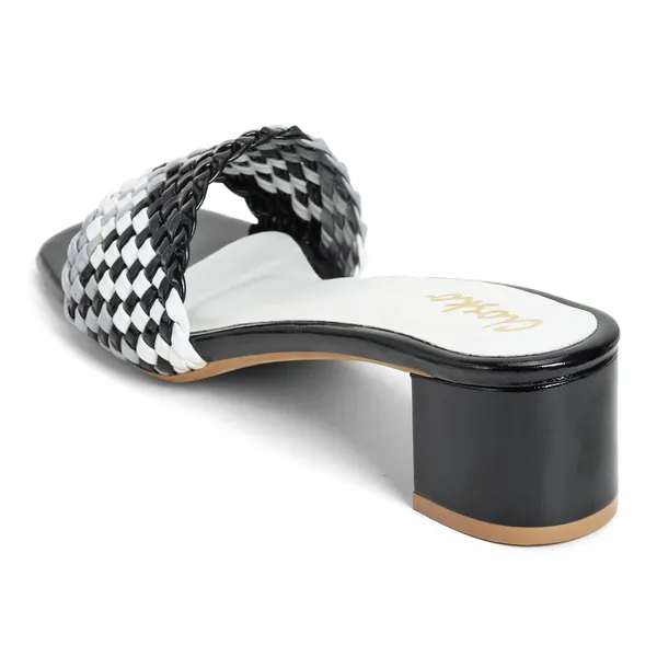 Black_Woven_Block_Heel_Slides_For_Women