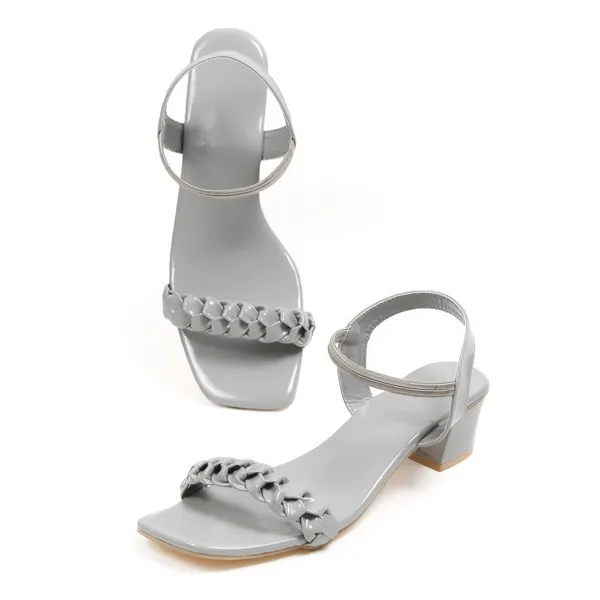 Silver_Braided_Block_Heel_Sandals_For_Women