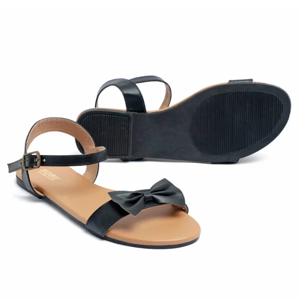 Black_Bow_Flat_Sandals_For_Women