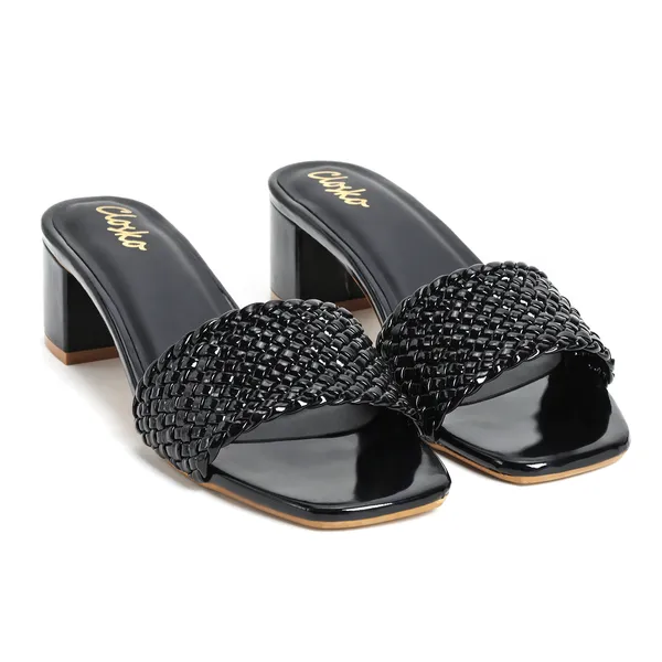 Black_Woven_Block_Heel_Sandals_For_Women