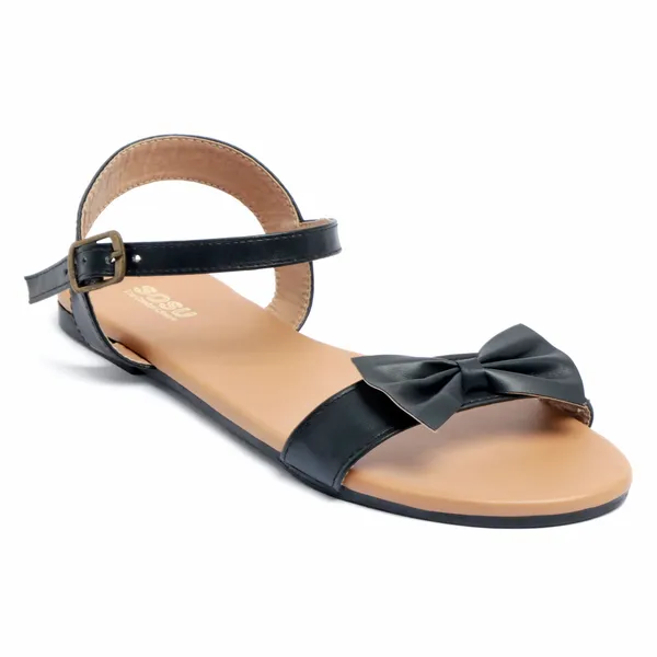 Black_Bow_Flat_Sandals_For_Women