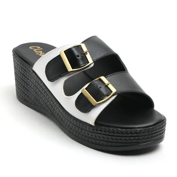 Black_Synthetic_Leather_Wedge_Sandals_For_Women