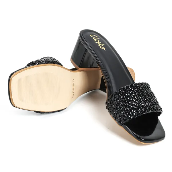 Black_Woven_Block_Heel_Sandals_For_Women