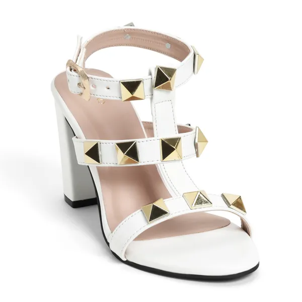White_Studded_Block_Heel_Sandals_For_Women