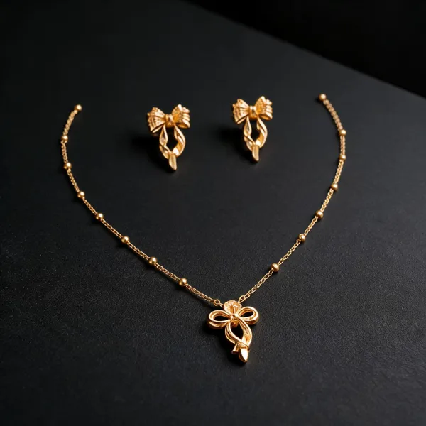 Golden_Alloy_Floral_Drop_Necklace_And_Earrings_Set_For_Women