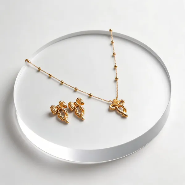Golden_Alloy_Floral_Drop_Necklace_And_Earrings_Set_For_Women