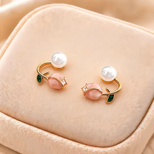 Golden_Pink_Alloy_Pearl_And_Stone_Hoop_Earrings_For_Women_-_Pack_of_4
