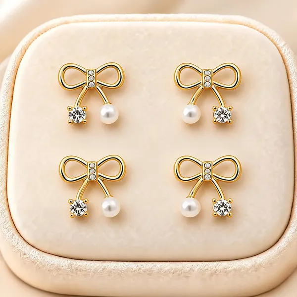 Golden_Alloy_Bow_Drop_Earrings_For_Women_-_Pack_of_4