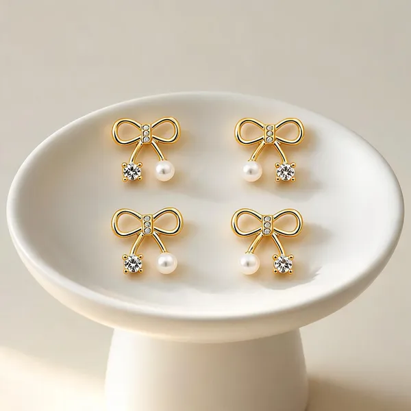 Golden_Alloy_Bow_Drop_Earrings_For_Women_-_Pack_of_4