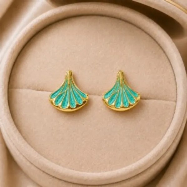 Turquoise_Enamel_Fan_Stud_Earrings_for_Women