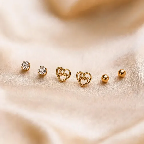 Golden_Alloy_Crystal_Heart_And_Bead_Stud_Earrings_Set_For_Women