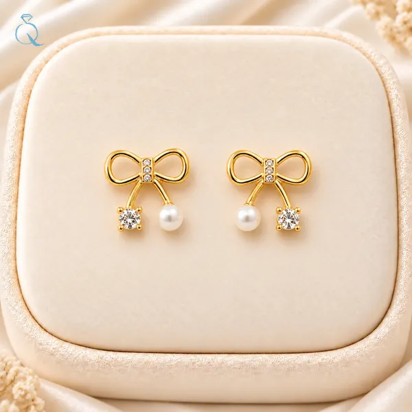 Gold_Tone_Bow_Drop_Earrings_for_Women