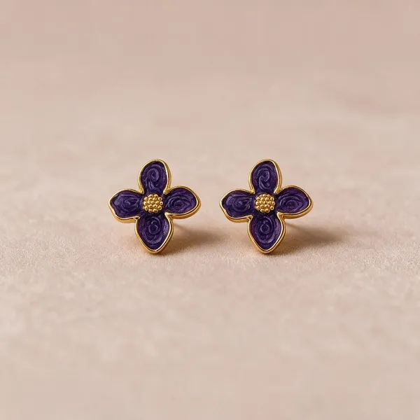 Blue_Gold-Tone_Alloy_Floral_Stud_Earrings_For_Women_-_Pack_of_4