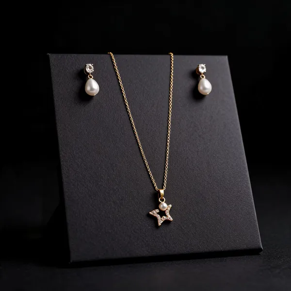 Golden_Alloy_Star_Pendant_And_Pearl_Drop_Necklace_Earrings_Set_For_Women