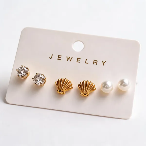 Golden_Alloy_Shell_And_Pearl_Stud_Earrings_Set_For_Women