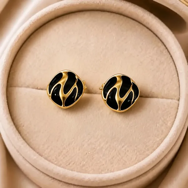 Black_Gold-Tone_Alloy_Abstract_Round_Stud_Earrings_For_Women_-_Pack_of_4
