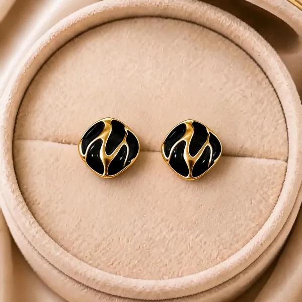 Black_Gold-Tone_Alloy_Abstract_Round_Stud_Earrings_For_Women_-_Pack_of_4