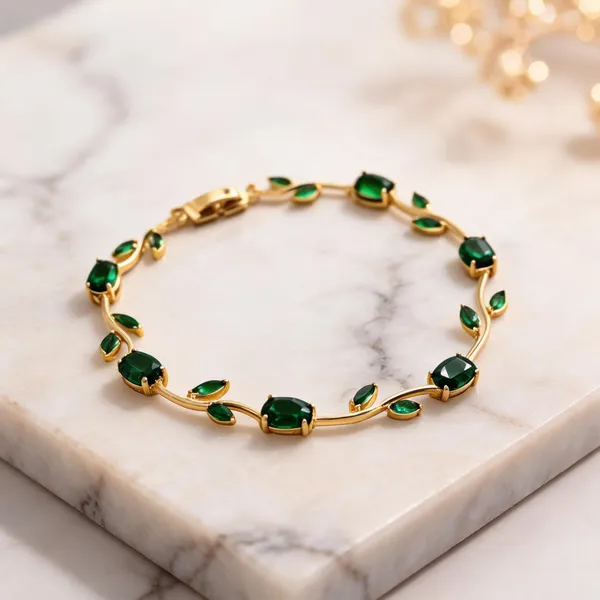 Gold-Tone_Green_Stone_Leaf_Necklace_For_Women