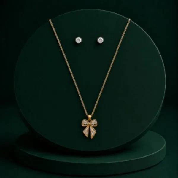 Gold_Tone_Butterfly_Necklace_And_Earrings_Set_for_Women