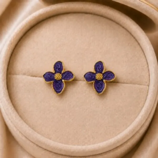 Blue_Floral_Stud_Earrings_for_Women