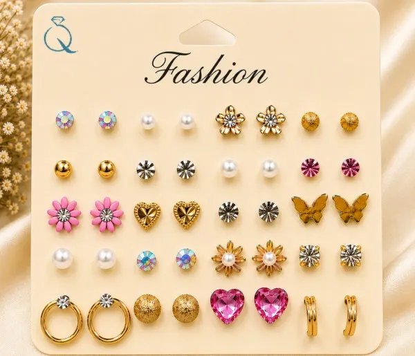 Multicolor_Stud_And_Hoop_Earrings_Set_For_Women
