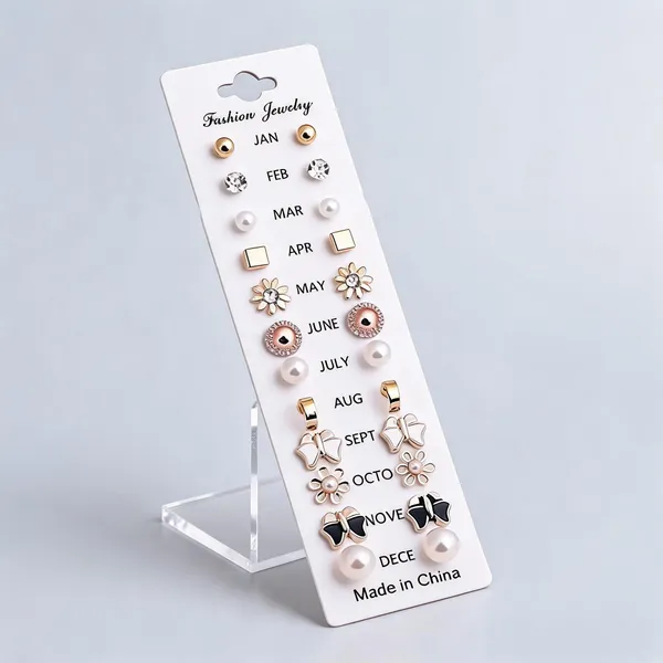 Golden_Alloy_Assorted_Stud_Earrings_Set_Of_12_For_Women