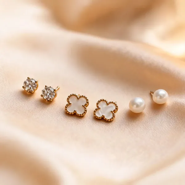 Golden_Alloy_Floral_Cluster_And_Pearl_Stud_Earrings_Set_For_Women