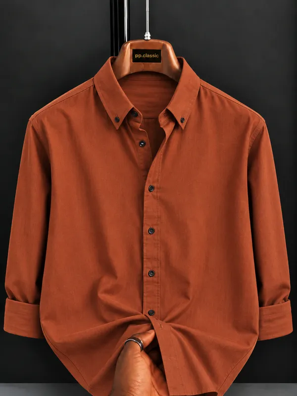Rust_Full_Sleeve_Button-Down_Shirt_for_Men