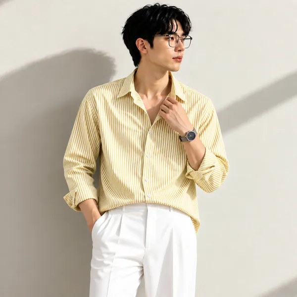 Yellow_Cotton_Regular_Fit_Striped_Shirt_for_Men