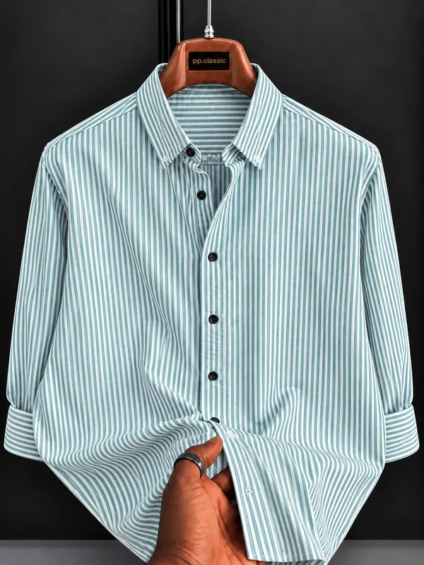 Blue_Woven_Striped_Regular_Fit_Shirt_For_Men