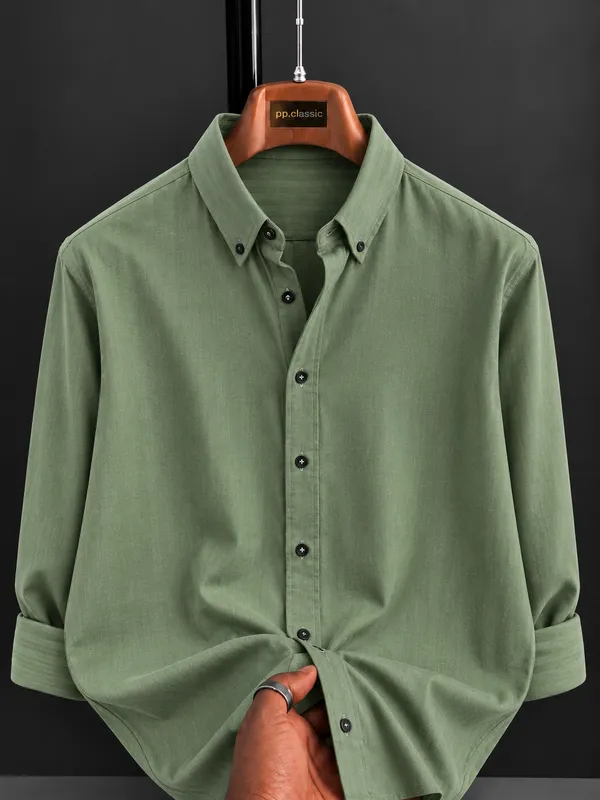 Olive_Solid_Regular_Fit_Shirt_for_Men