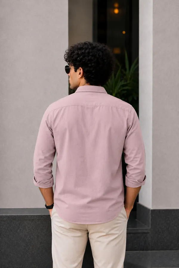 Pink_Plain_Casual_Shirt_for_Men