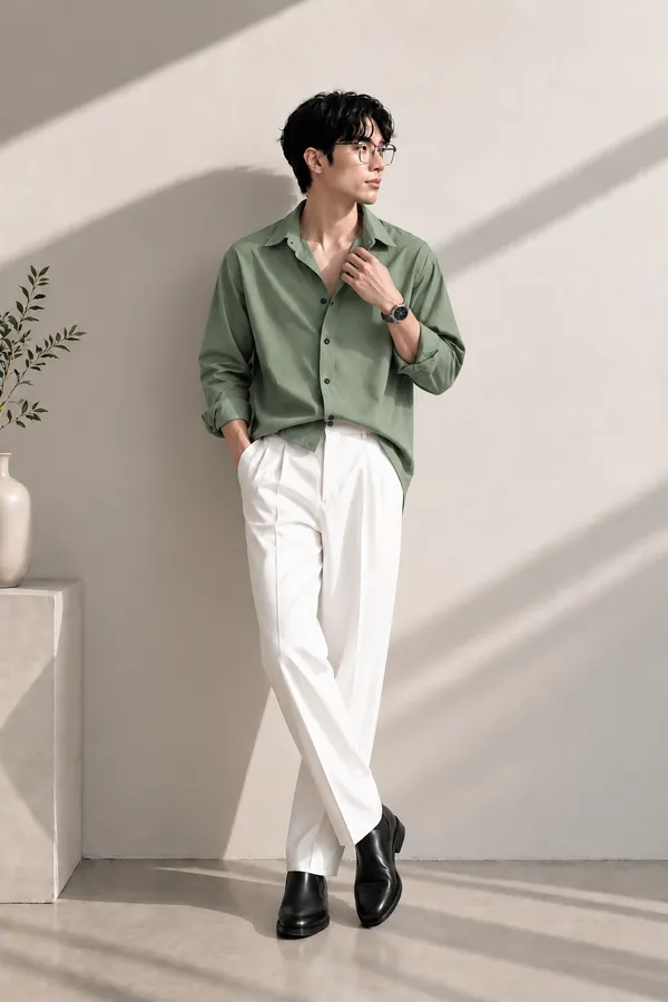 Green_Linen_Regular_Fit_Shirt_For_Men