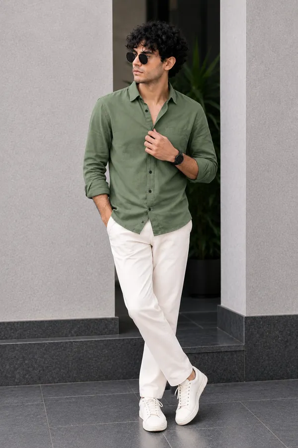 Green_Casual_Fit_Shirt_for_Men