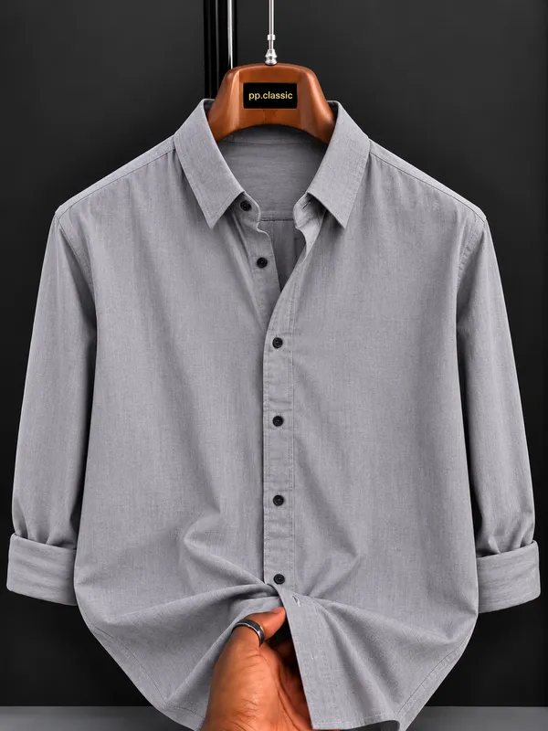 Grey_Button_Down_Long_Sleeve_Shirt_for_Men