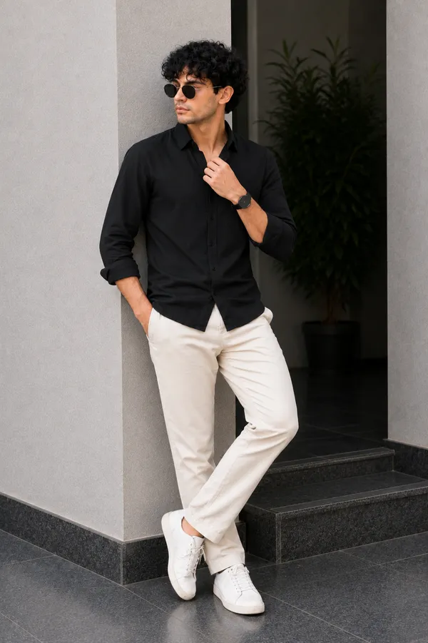 Black_Fabric_Regular_Fit_Shirt_for_Men
