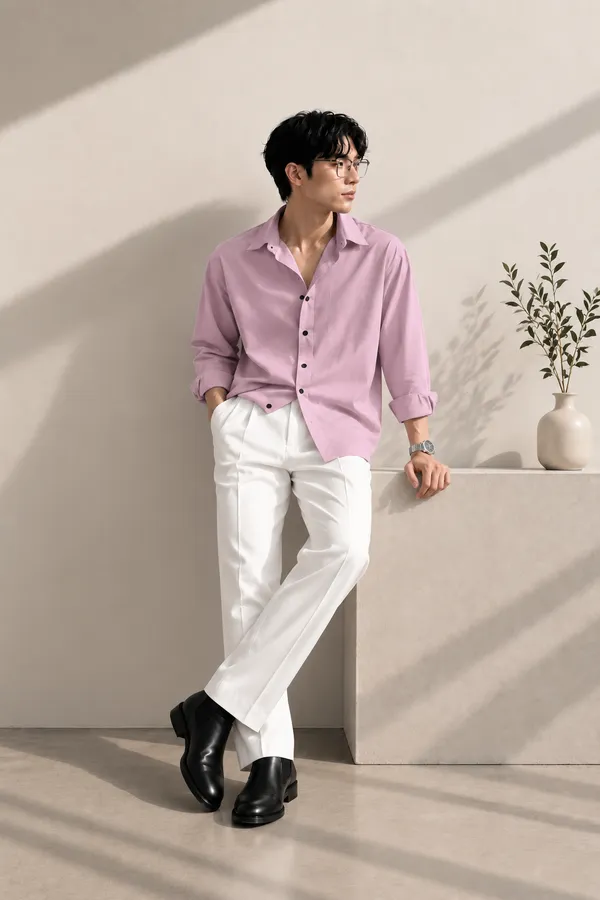 Pink_Woven_Regular_Fit_Shirt_For_Men