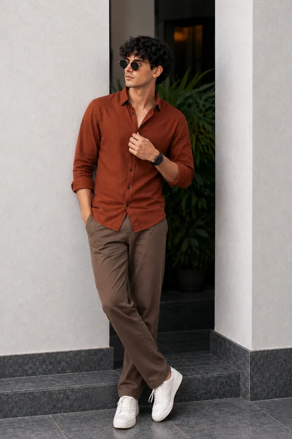 Rust_Woven_Casual_Fit_Shirt_for_Men