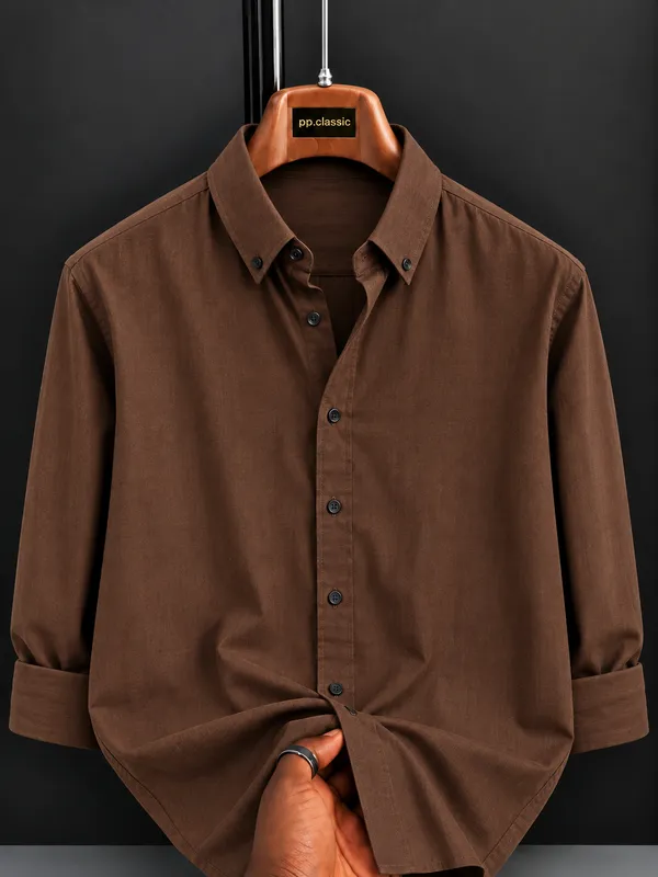 Brown_Full_Sleeve_Button_Down_Shirt_for_Men