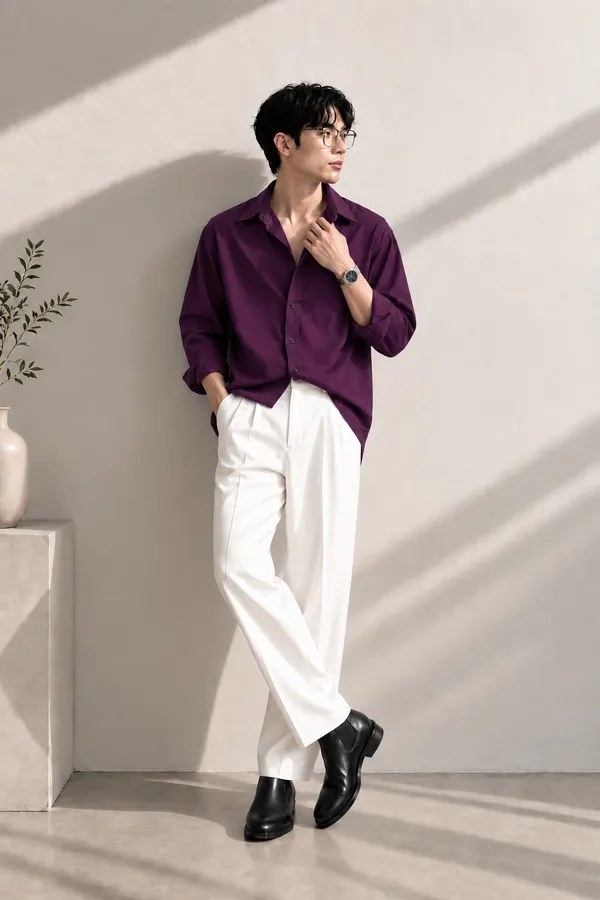 Purple_Textured_Regular_Fit_Shirt_for_Men